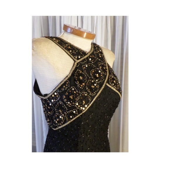 NWT Stenay Silk Cocktail Dress Size 6 Gold Black S - Picture 5 of 8